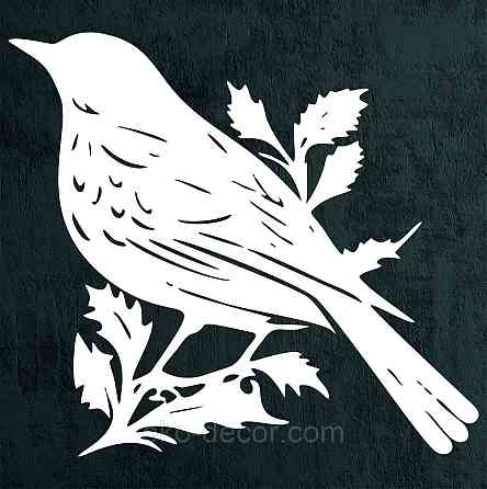 Декоративное настенное Панно «Птица», Декор на стену 90*81 см., Белый Киев