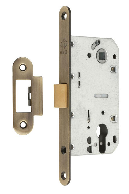 Замок для міжкімнатних дверей Gavroche GR 85K-EC ( безшумний) AB бронза зі зворотньою планкою Київ - фото 1