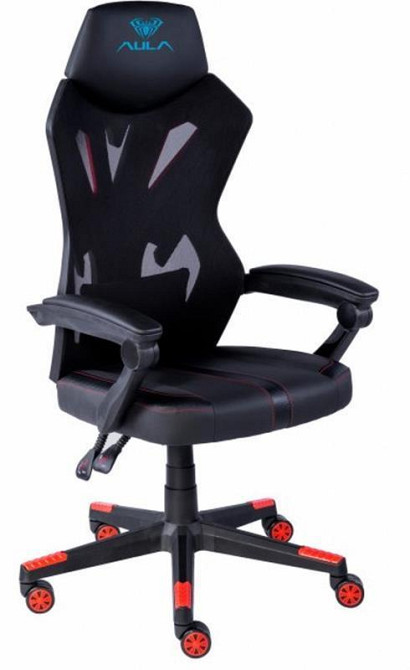 Крісло для геймерів Aula F010 Gaming Chair Black/Red (6948391286228) чорний з червоним Харьков - изображение 1