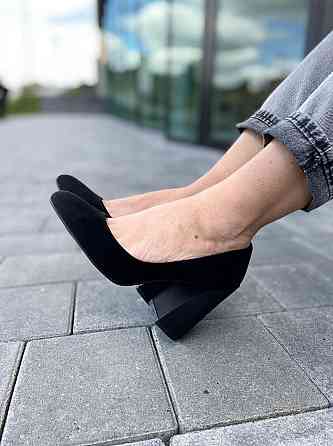 Туфлі жіночі TEE чорні еко-замша каблук 10см 35р.-22.5см 38р.-25см ( -2) Коломия