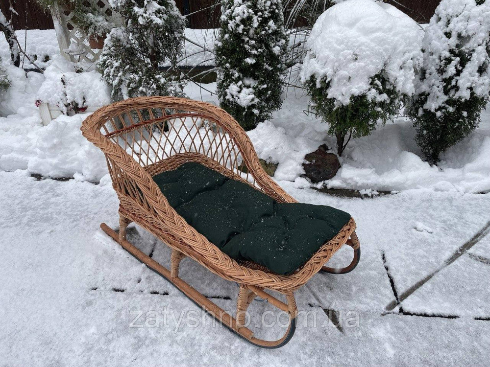 Санки детские плетеные с зеленым матрасм Киев - изображение 1