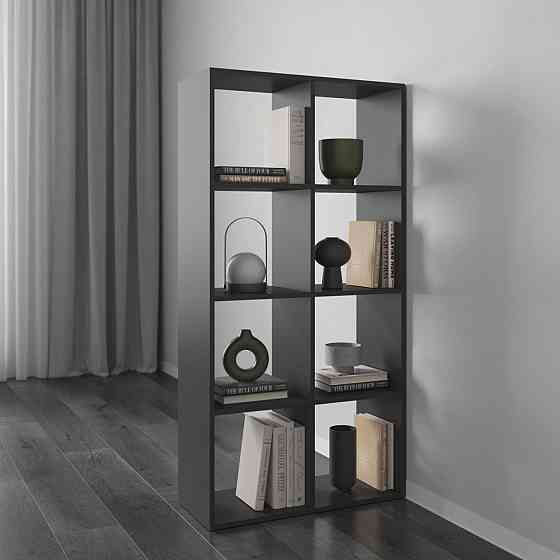 Стеллаж VAYS M-10 Антрацит, книжная полка на 8 ячеек, ЛДСП, 72×29×143 см - для дома, офиса, детской или гостиной Львов