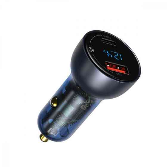 Автомобільний зарядний пристрій Baseus Particular Digital Display QC+PPS Dual Quick Charger Car Charger 65W Dark Gray Київ