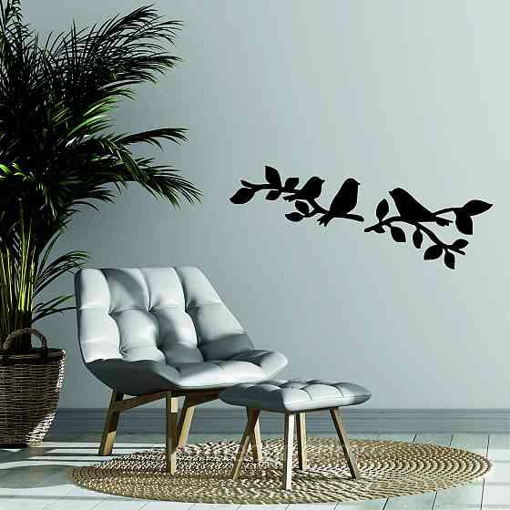 Декоративне настінне Панно  «Птахи» , Декор на стіну 70*27 см, Чорний Київ