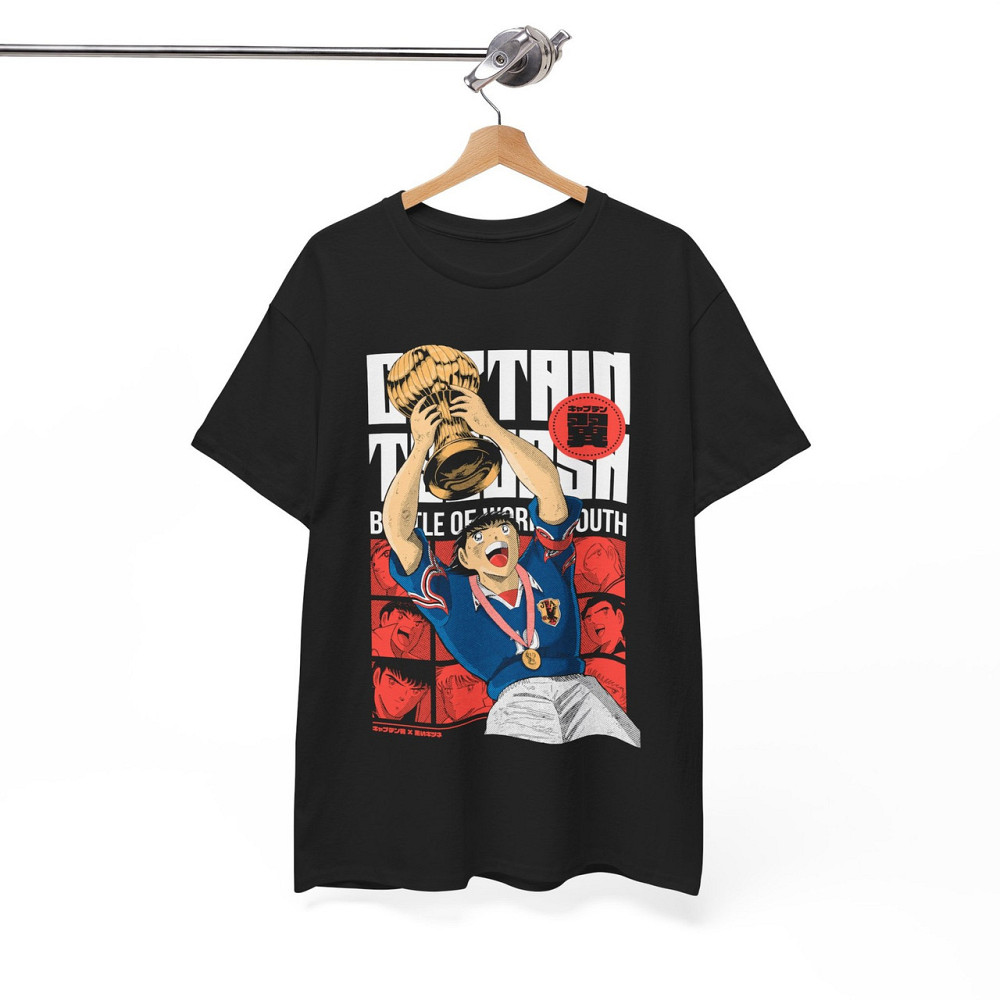 Футболка чоловіча з аніме принтом Каптаін Тсубаса Ворлд Йоутх оверсайз (S/M/L) Чорний AnimeJ0025 Дніпро - фото 8