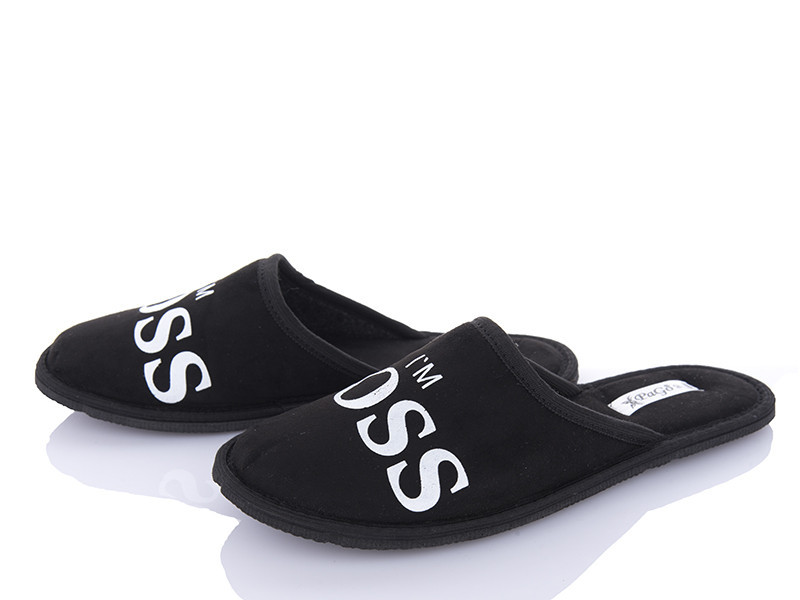 Тапочки домашние мальчик закрытые черные PaGo 