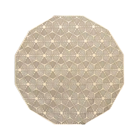 Сервировочная салфетка под горячее круглая 38х38 см, коврик сервировочный золотистый набор 2 шт Каменец-Подольский