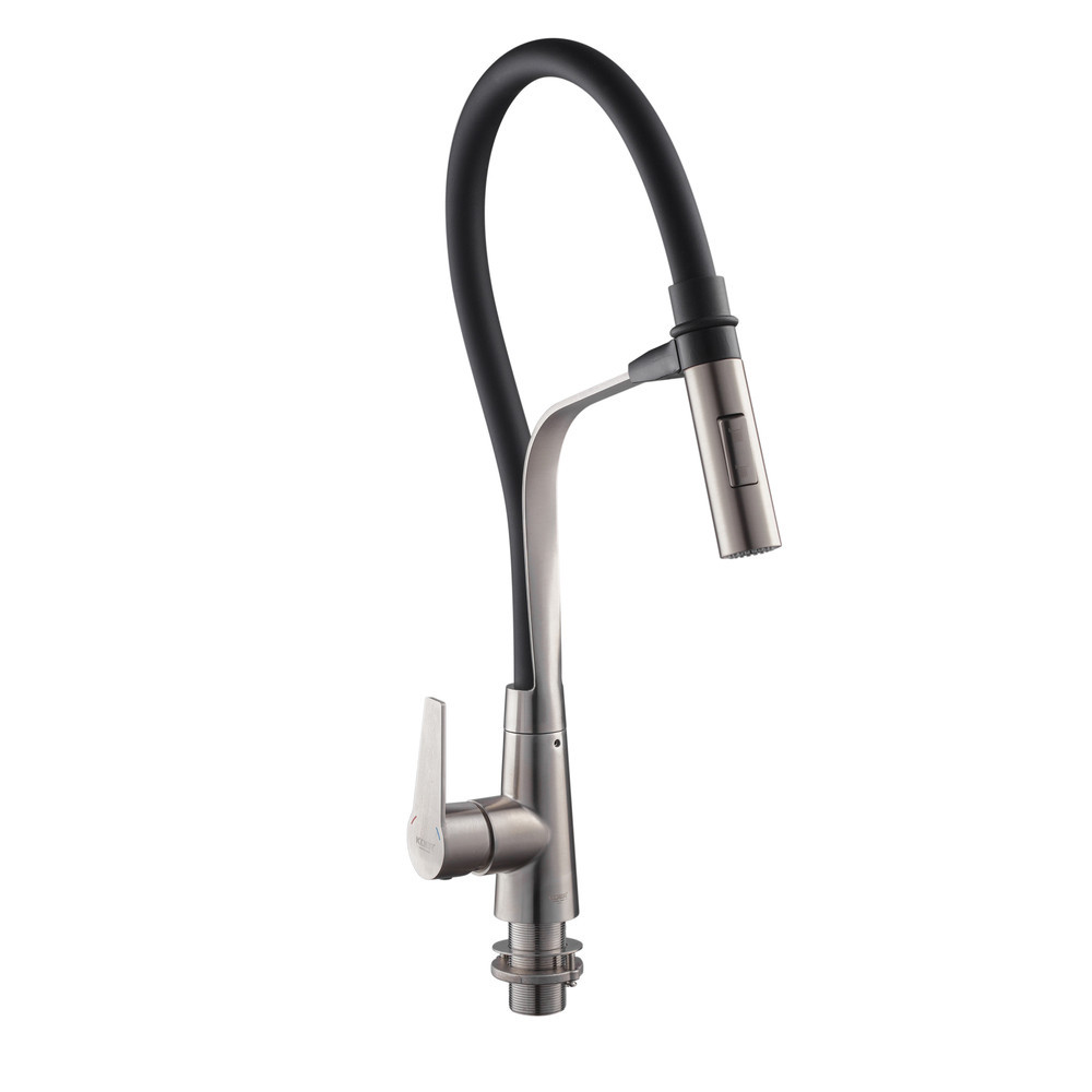 Кухонный смеситель с черным силиконовым изливом Koer KI-70022-02 (из нерж. стали) (KR4799) Киев - изображение 8