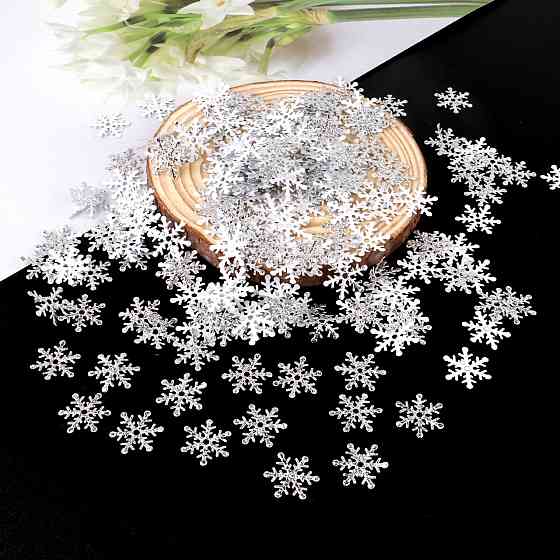 Новый год снежинки 300 штук 2 см серебристый Киев