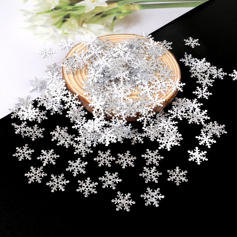 Новый год снежинки 300 штук 2 см серебристый Киев - изображение 4