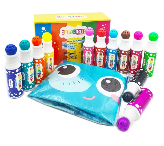 Набор пальчиковых маркеров DOT для творчества, точечные, пальчиковые краски для рисования и живописи на водной основе,12 цветов Каменец-Подольский - изображение 3