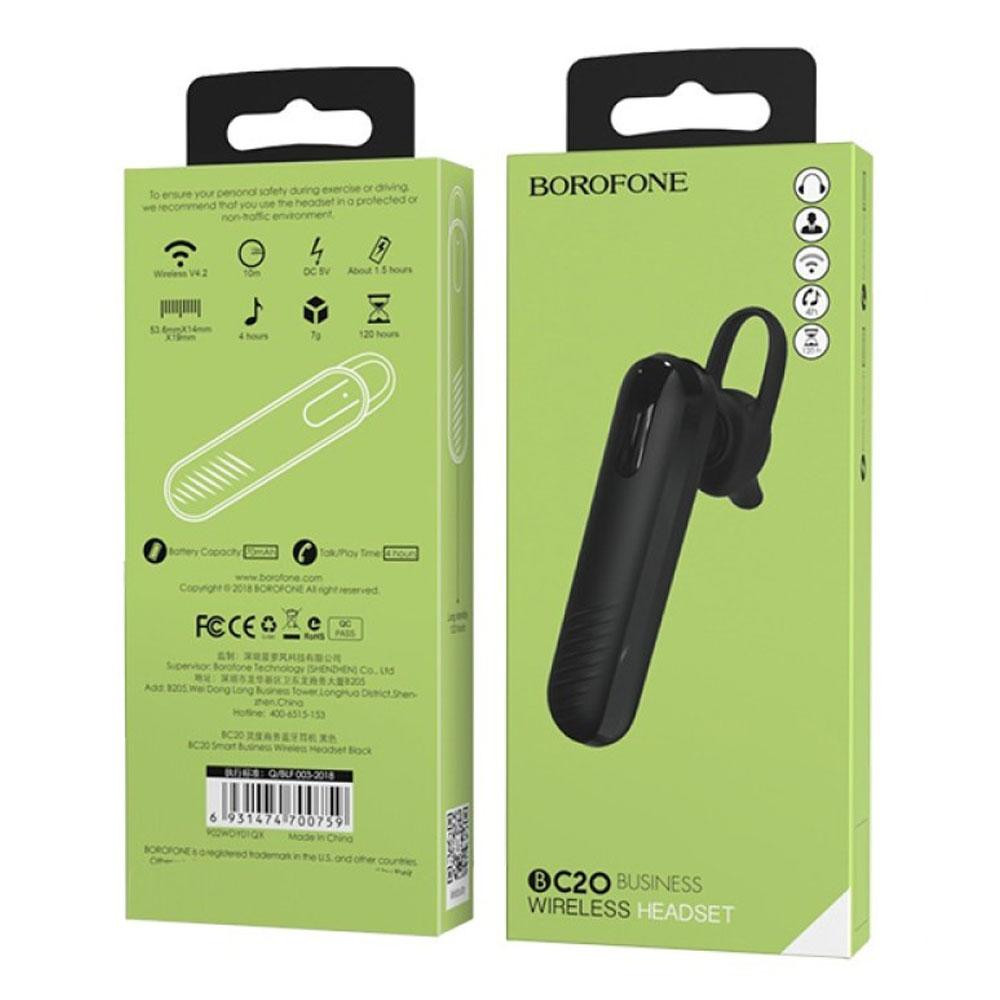 Bluetooth гарнітура BOROFONE BC20 Smart business wireless headset Black Київ - фото 2