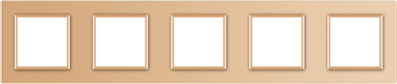 LIVOLO Рамка 5-постова LIVOLO, загартоване скло, золота матова, 365×80 мм (VL-P7E/E/E/E/E-10AS0 Коломия - фото 1