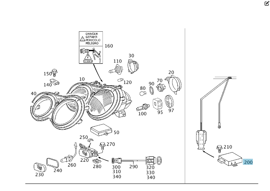 Mercedes-Benz  A2208203026 Блок керування регулювання кута нахилу фар CL C215 S-class short W220 S-class long V220 Одеса - фото 5