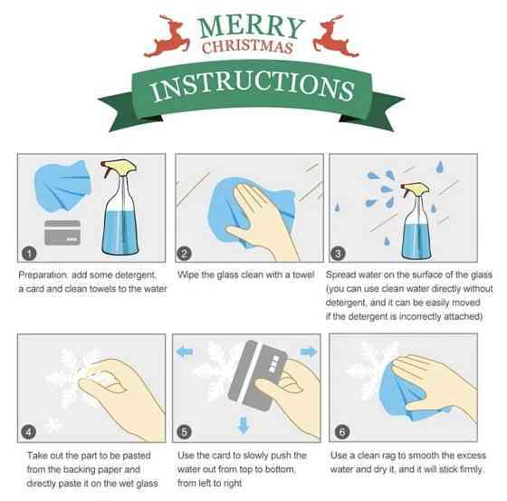 Новорічні наклейки на скло "Олень різдвяний" - розмір наклейки 45*30см, силікон Київ