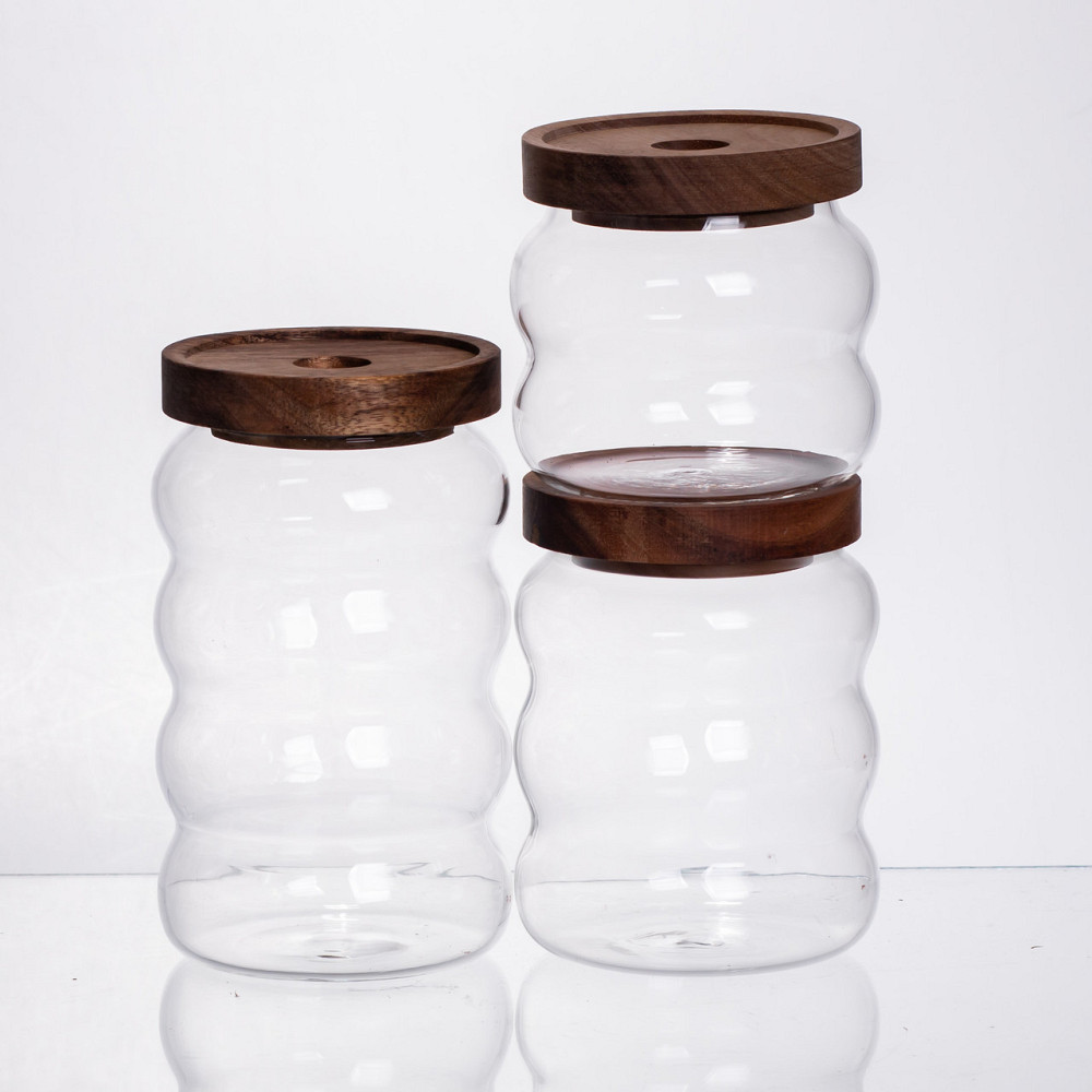 Набор банок для сыпучих продуктов с бамбуковыми крышками Киев - изображение 4