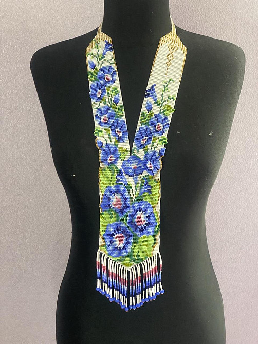 Гердан «Голубые мечты» из бисера Коломыя - изображение 1