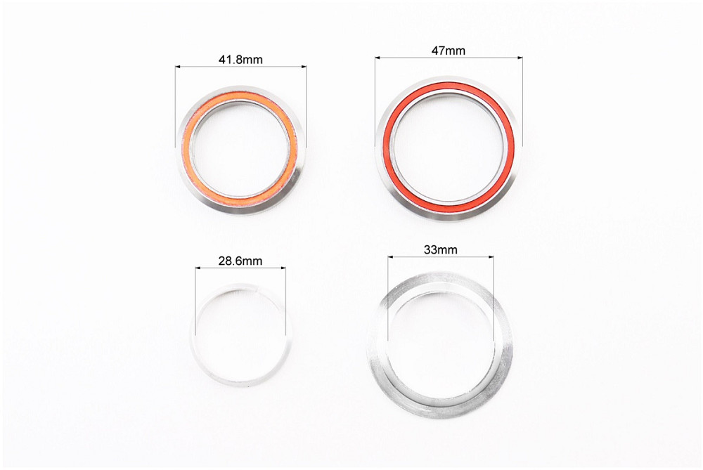 Кермова колонка 1-1/8"х1-1/4" (41,8/28,6x47/33) безрізьбової вилки, інтегровані, пром-підшипники, чорні KL-B560 Київ - фото 3