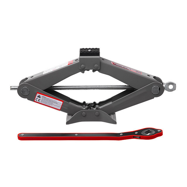 Домкрат механічний INTERTOOL GT0183, 1,5 т, з тріскачкою, гумовий упор, 90-370 мм, з висотою підйому до 370 мм Львів - фото 1