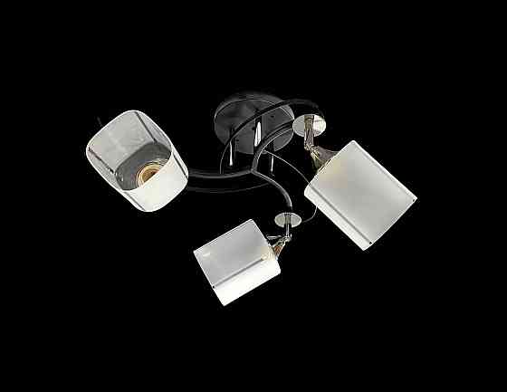 VALESO Люстра стельова класична на 3 плафони метал та скло VALESO 2438D/3 Чорний+Хром Коломия