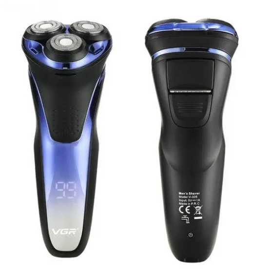 Электробритва аккумуляторная VGR V-306 LCD IPX7 роторная с триммером Винница