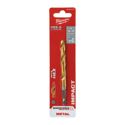 Свердло Milwaukee по металу RedHEX HSS-G TiN, 9,0мм (48894721) Вінниця - фото 3