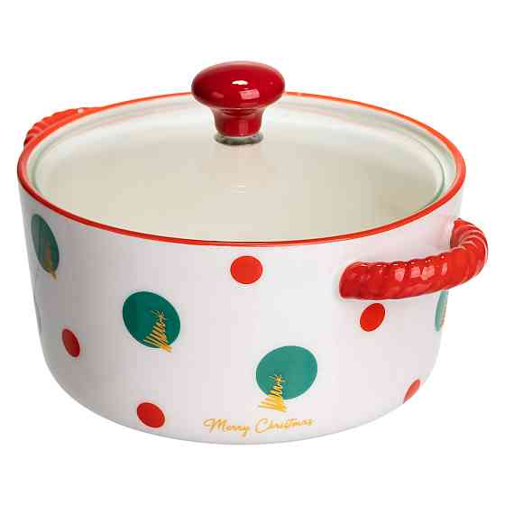 Супниця фарфоровая з кришкою "Різдвяне дерево" 800 мл Київ