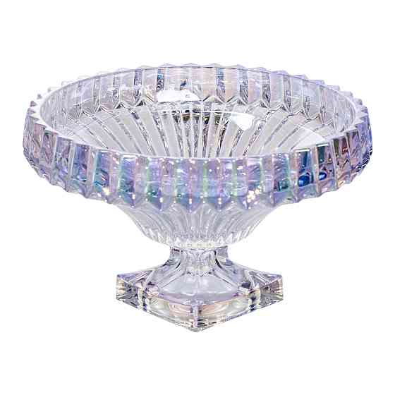 Yiwu Фруктовниця скляна на ніжці Ø29 (см) кругла ваза для фруктів цукерниця Прозорий HP-19-150R Коломыя