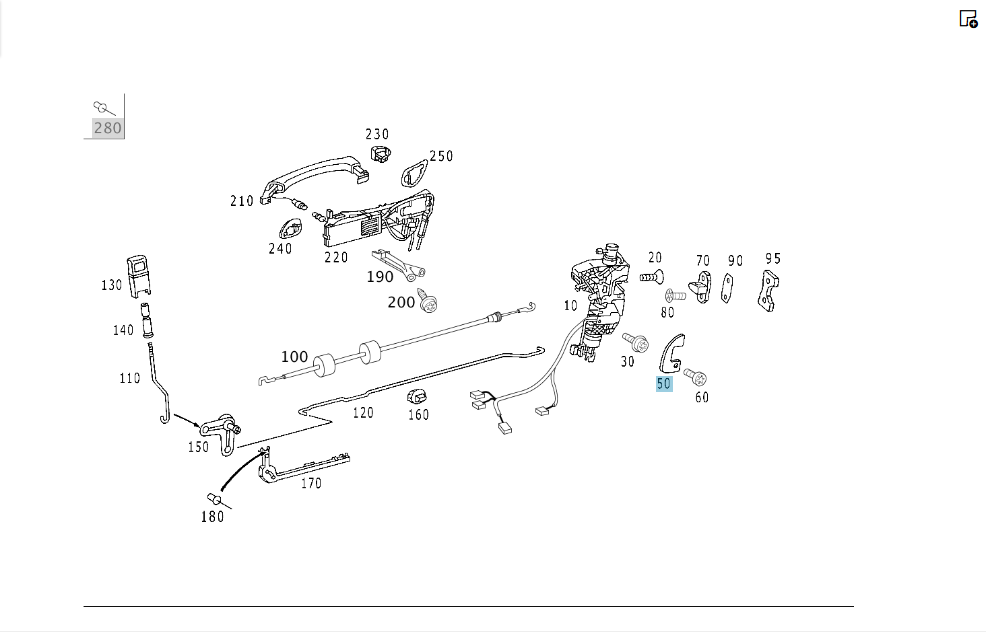 Mercedes-Benz  A2207330148 9B51 Накладка замка задніх лівих дверей колір антрацит S-class short W220 S-class long V220 Одеса - фото 2