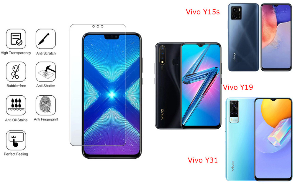 Захисне скло NeoGlass для Vivo Y15s, vivo Y19, VIVO Y31 – надпрозоре та стійке Київ - фото 4