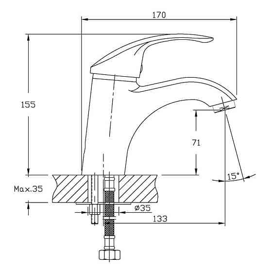 Змішувач для умивальника Haiba Fabio 001   ( HB0104 ) 25921 Харьков