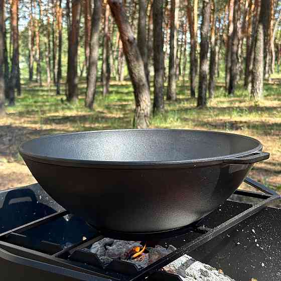 Сковорода WOK-08 чавунна з кришкою 8л Київ