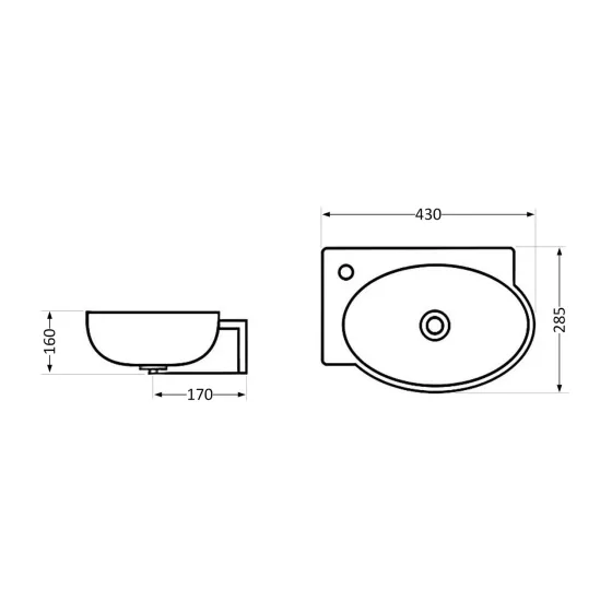 Раковина Qtap Leo 430x285x160 White QT11111008LW Київ