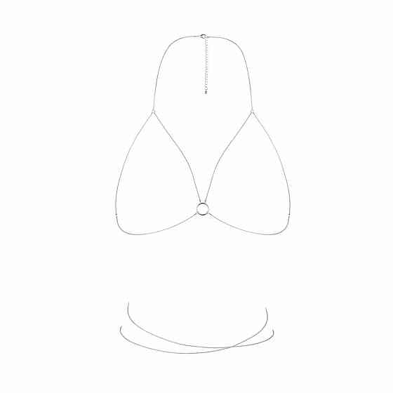 Ланцюжок портупея Bijoux Indiscrets Magnifique Bra Chain - Silver, прикраса на тіло Sex Aura Київ