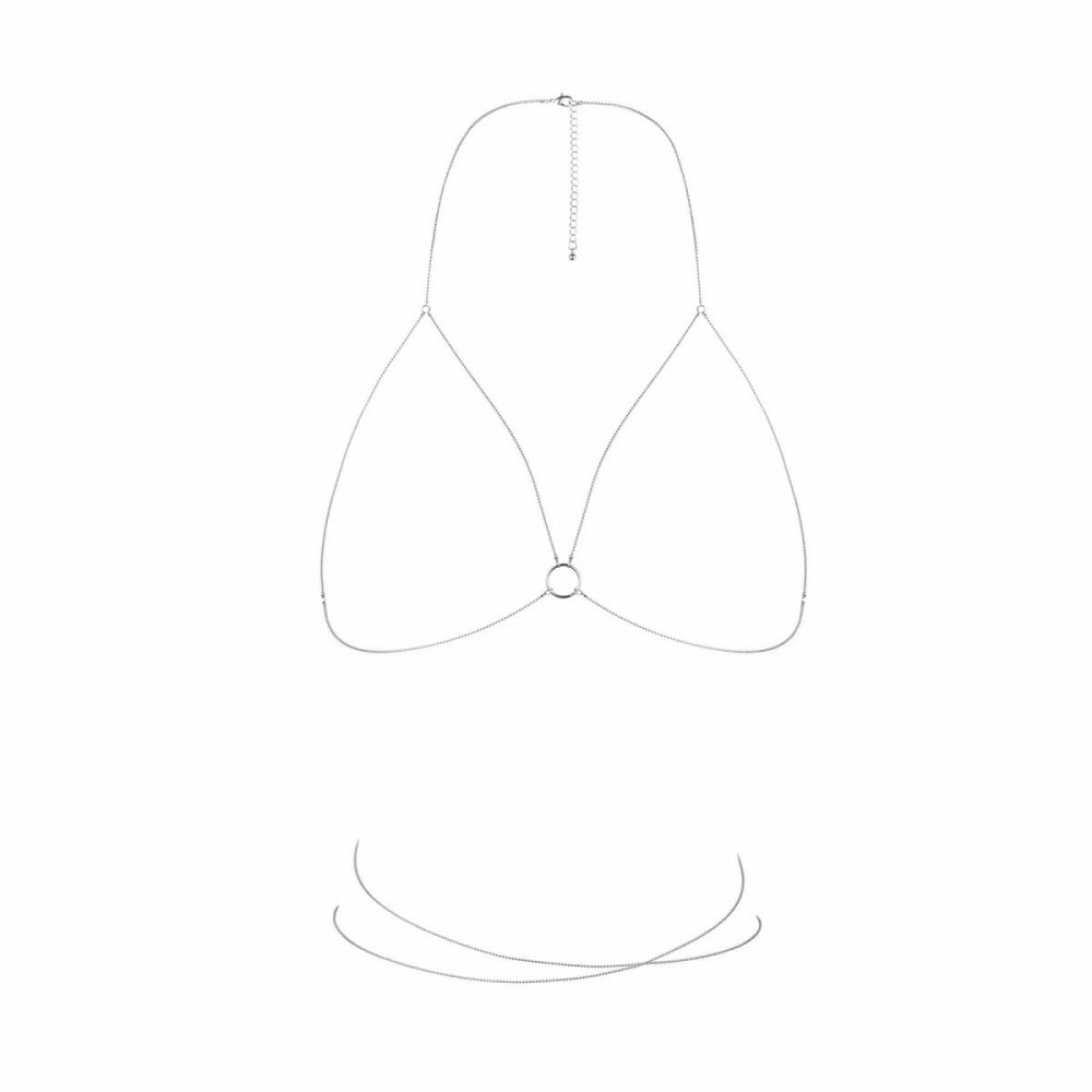 Ланцюжок портупея Bijoux Indiscrets Magnifique Bra Chain - Silver, прикраса на тіло Sex Aura Київ - фото 3