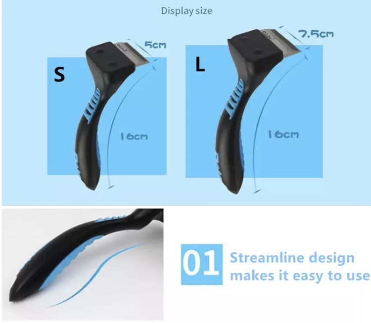 Расческа для кошек и собак Peto, щетка для животных, цвет голубой, размер 16*8см Киев - изображение 7