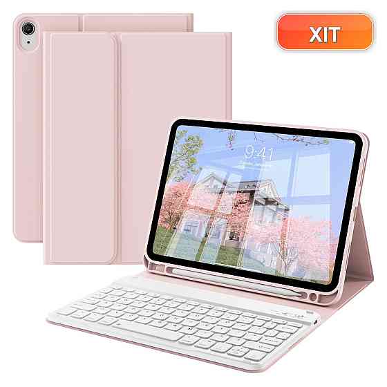 Клавіатурний чохол kenke для iPad 11 A16 11" iPad 10 10.9 Bluetooth знімний тримач Pencil підставка рожевий QWERTZ Київ