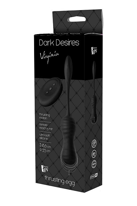 Віброяйце з пультом керування Dream Toys Dark Desires Virginia чорний, 18.6 х 3.5 см Sex Aura Київ - фото 7
