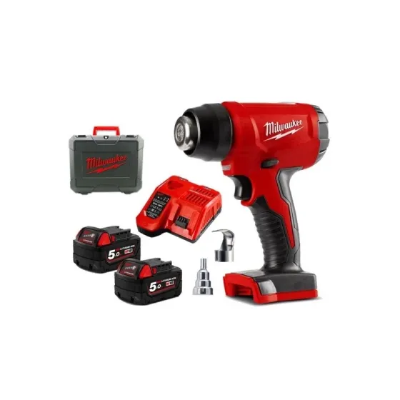 Термоповітродувка акумуляторна MILWAUKEE, M18 BHG-502C (+ заряд.пристрій, 2 акум.Х 5Аг, кейс) Одеса