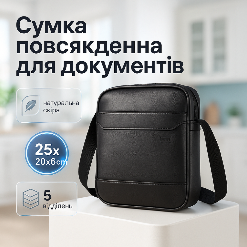 Барсетка чоловіча через плече, Сучасна сумка-месенджер, Сумка для документів для роботи ED-29 Львів - фото 19