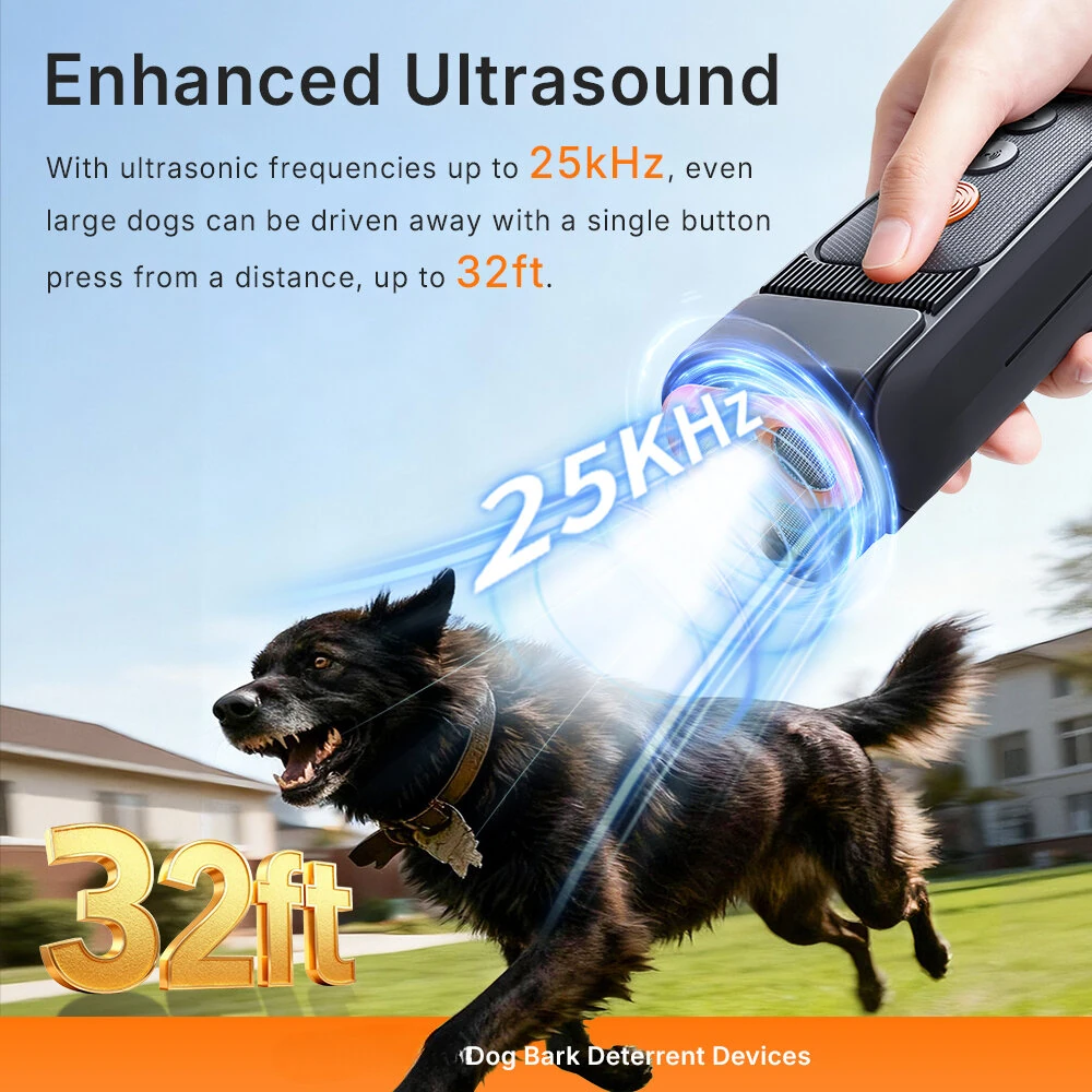 Відлякувач собак ультразвуковий акумуляторний Ultrasonic DR32B з ліхтариком Type-C Вінниця - фото 6