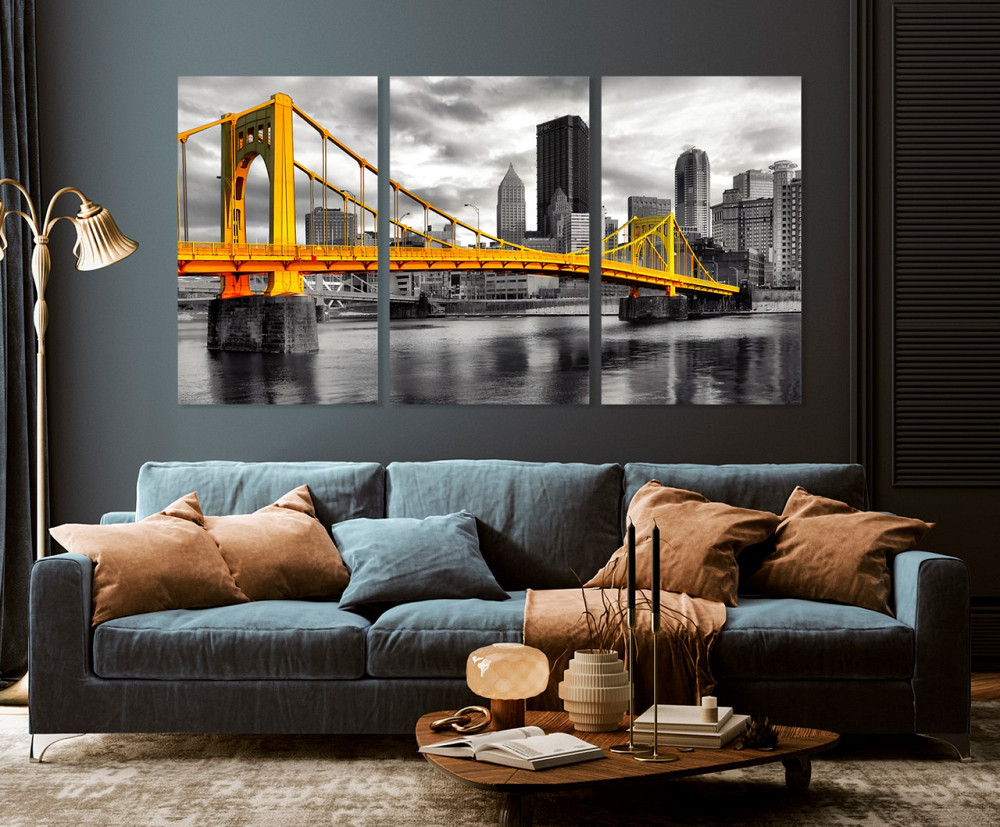 Модульная картина в гостиную / спальню  Золотий міст  ART-225_3A 70х130 см Киев - изображение 3