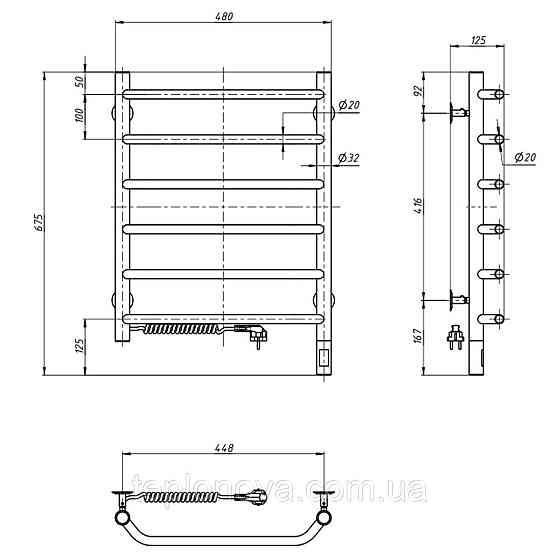 Сушарка для рушників Блюз 480х600 Sensor ліва з таймером Чернівці