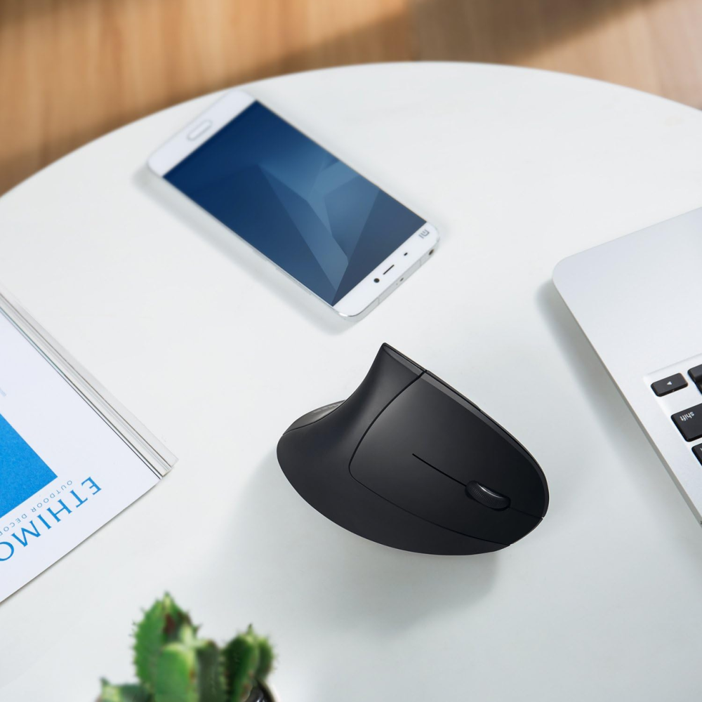 Беспроводная вертикальная мышь Anker A7852 2.4 ГГц, USB, 800/1200/1600 DPI, 5 кнопок, черная Киев - изображение 8