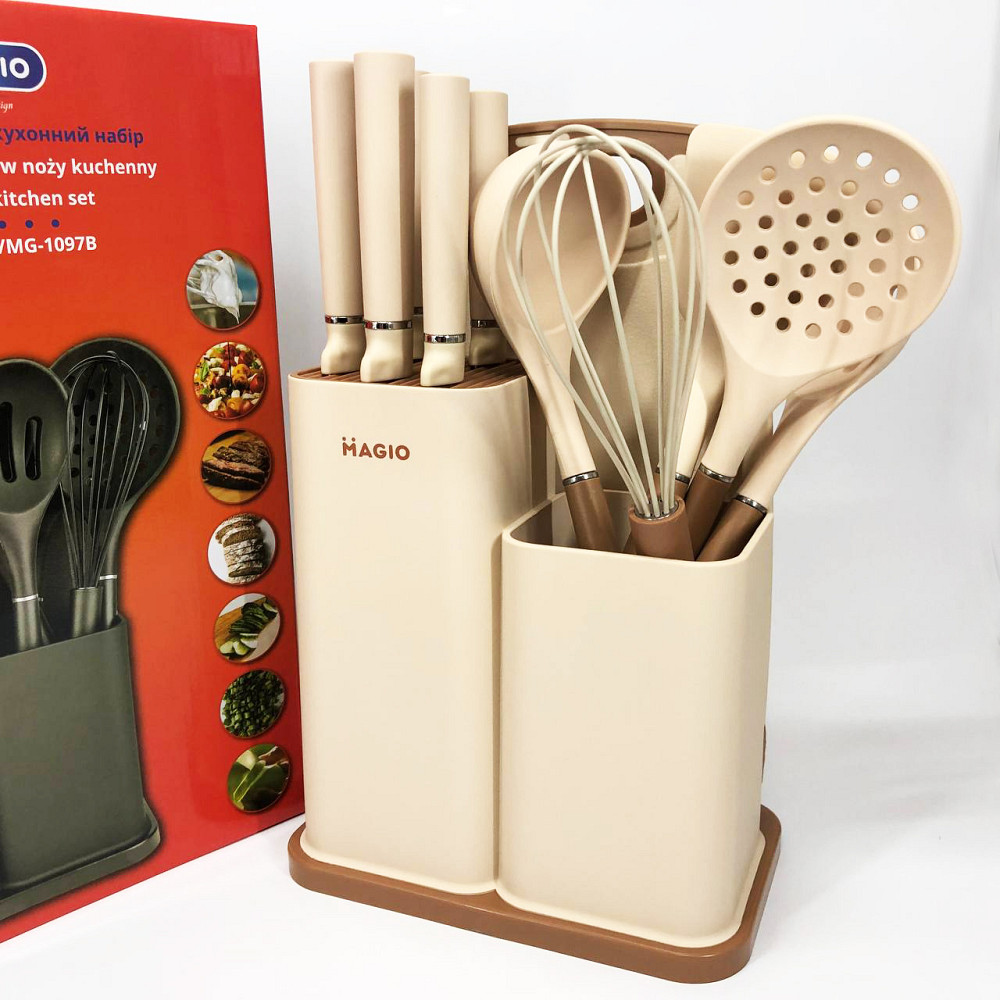 Приналежності для кухаря Magio, Набір для господині кухонний, Кухонні предмети силікон MJ-84 Івано-Франківськ - фото 9