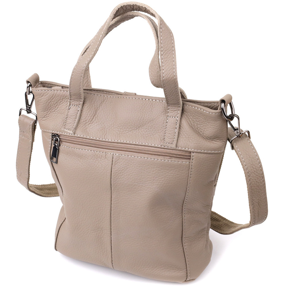 Зручна сумка жіноча з ручками з натуральної шкіри Vintage 22996 Сірий Київ - фото 2