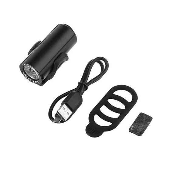Фонарь велосипедный передний алюминиевый AU902 350LM, XPG, аккумулятор 700mAh, USB Бровары
