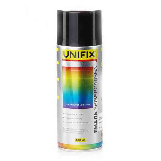 Эмаль акриловая универсальная RAL 9005 Черный гл. 400мл UNIFIX Рівне