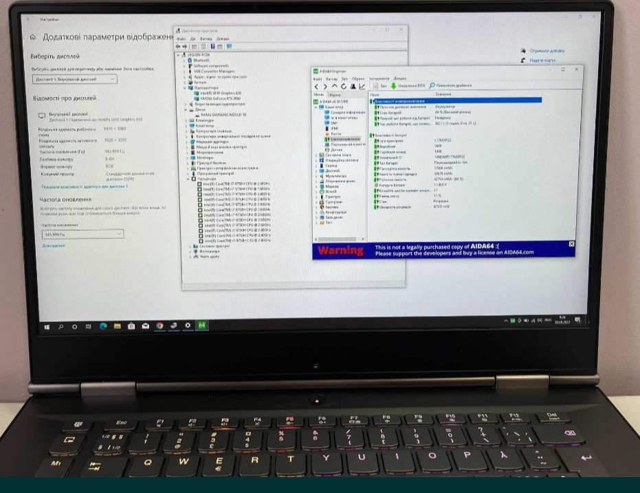 Lenovo Legion RTX 2060 6Gb 144Hz i7-9750H SSD 1Tb RAM 16 Gb , Ноутбук Київ - фото 8