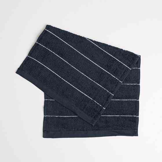 Махровое кухонное полотенце с полосками 30х50 см 400г/м2 GM Textile (Черный) Сумы